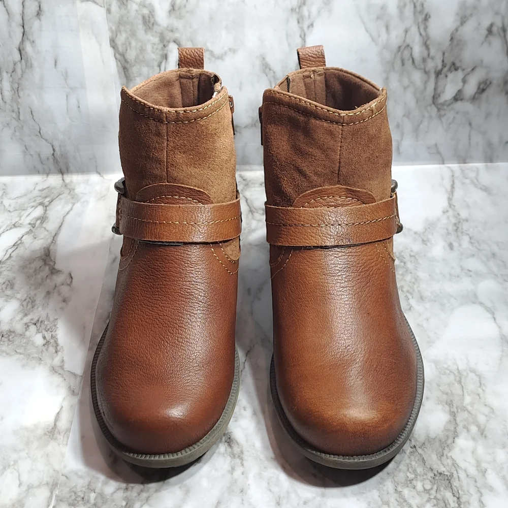 Earth Origins By Earth Women's Paris Ankle Boots Suede Leather Brown Size 9W - Picture 14 of 16